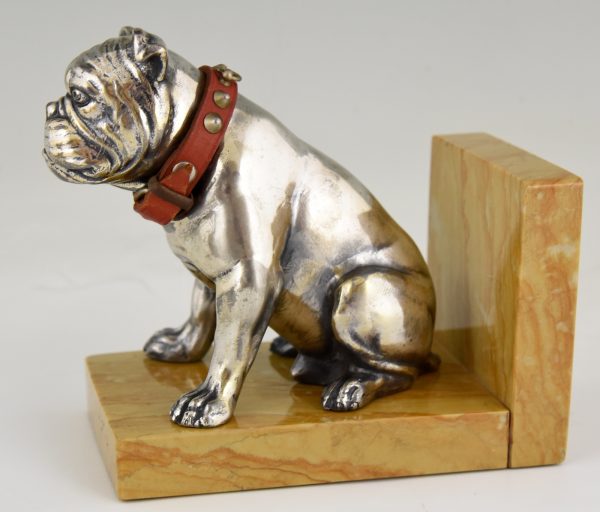 Art Deco Buchstützen Bulldogge