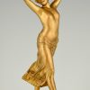 Art Nouveau vergulde oriëntaalse danseres, half naakt.