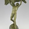 Antique bronze Ganymede and the eagle