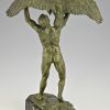 Antique bronze Ganymede and the eagle