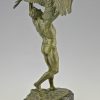 Antique bronze Ganymede and the eagle