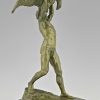 Sculpture en bronze Ganymède avec aigle