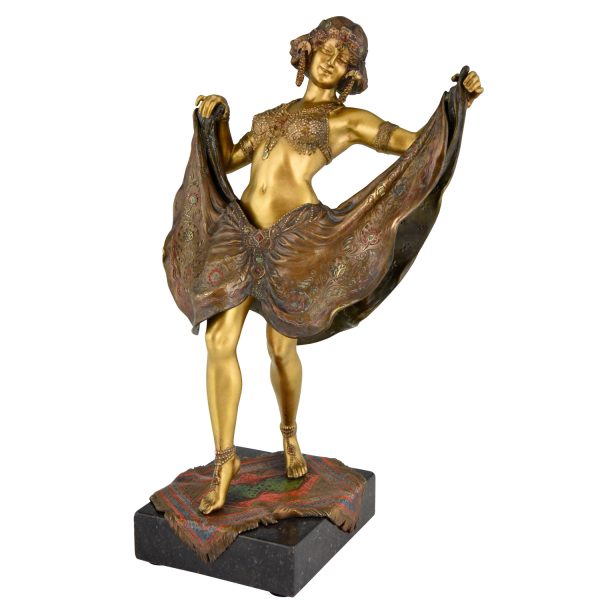 Bronze de Vienne erotique danseuse nue orientale jupe amovible