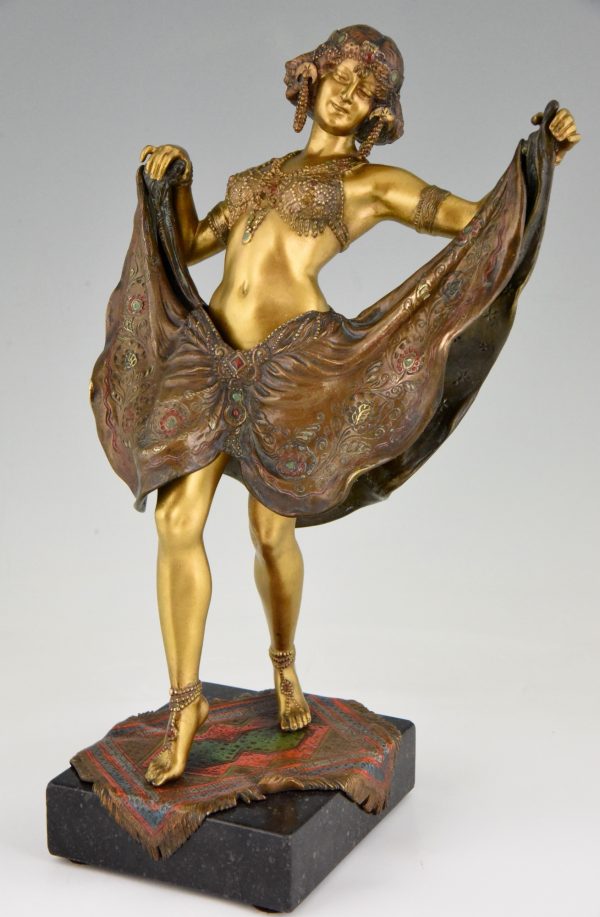 Bronze de Vienne erotique danseuse nue orientale jupe amovible