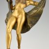 Bronze de Vienne erotique danseuse nue orientale jupe amovible