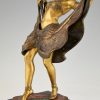 Bronze de Vienne erotique danseuse nue orientale jupe amovible