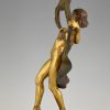 Bronze de Vienne erotique danseuse nue orientale jupe amovible