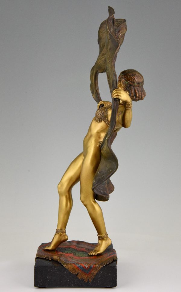 Bronze de Vienne erotique danseuse nue orientale jupe amovible