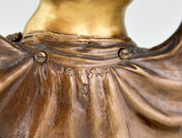 Erotic Vienna bronze oriental nude with removable skirt