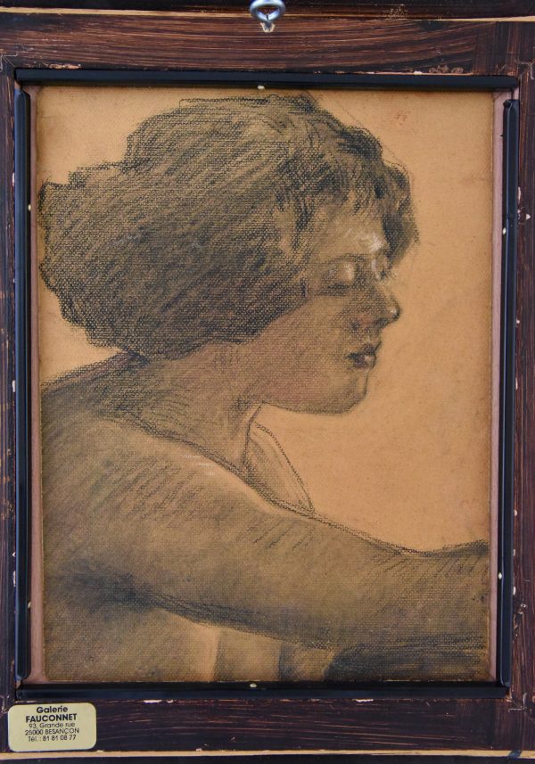 Art Deco Gemälde Junge Frau mit Hut