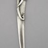 Art Deco briefopener brons verzilverd met olifant