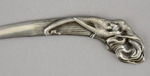 Art Deco silvered bronze letter opener elephant