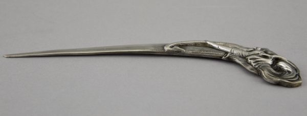 Art Deco briefopener olifant verzilverd brons