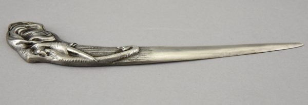 Art Deco silvered bronze letter opener elephant