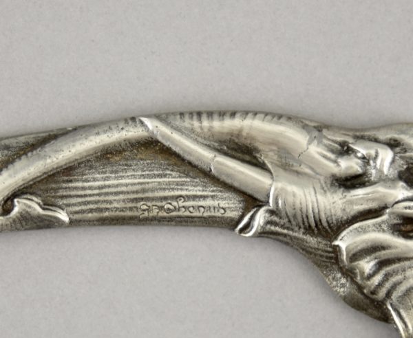 Art Deco silvered bronze letter opener elephant