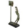 Art Deco bronze sculpture basketball player reverse dunk