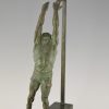 Art Deco Bronze Skulptur Basketballspieler