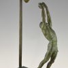 Art Deco sculpture bronze joueur de basket