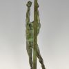 Art Deco sculpture bronze joueur de basket