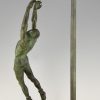 Art Deco sculpture bronze joueur de basket