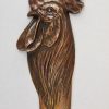 Art Nouveau coupe papier en bronze avec coq