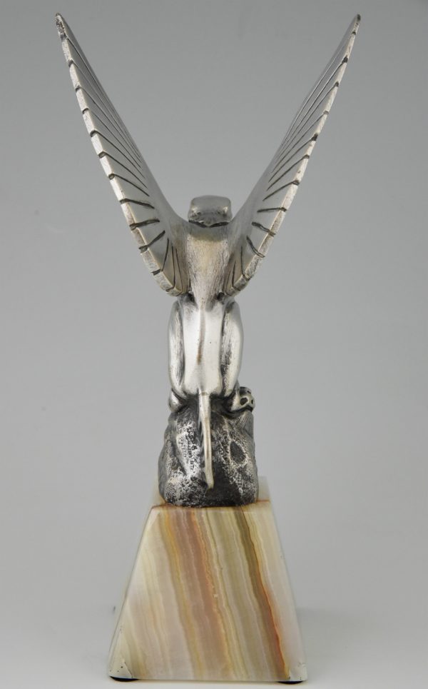 Chimere Art Deco silvered bronze car mascot