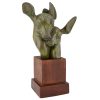 Art Deco bronze sculpture of two deer