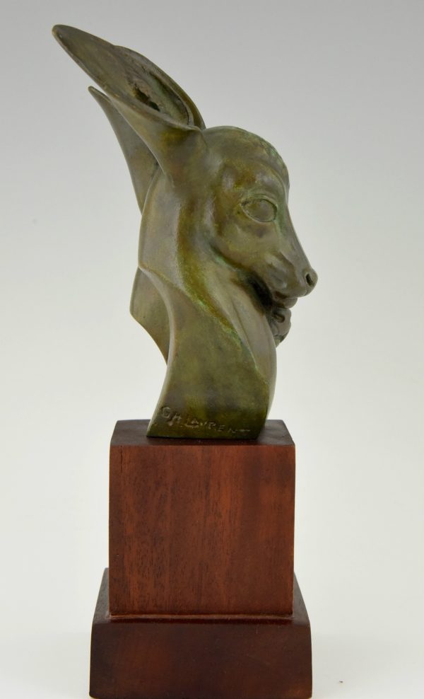 Art Deco bronze sculpture of two deer