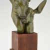 Art Deco bronze sculpture of two deer