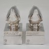 Art Deco silvered bronze duck bookends