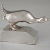 Art Deco silvered bronze duck bookends