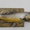 Art Deco sculpture bronze poisson, truite