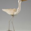 Moderne vogel sculptuur verzilverd metaal en schelp