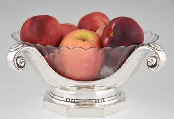 Art Deco verzilverde fruitschaal jardiniere