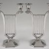 Art Deco silvered two lights candelabra