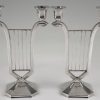 Art Deco silvered two lights candelabra