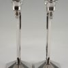 Art Deco silvered two lights candelabra