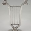 Art Deco silvered two lights candelabra