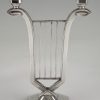 Art Deco silvered two lights candelabra