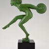 Art Deco sculpture of a nude dancer with cymbals
