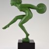 Sculpture Art Deco danseuse nue aux cymbales