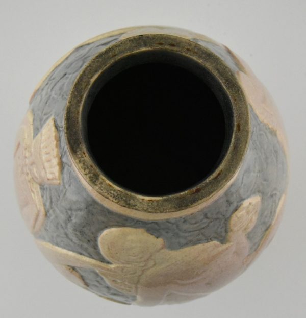 Sarabande, Art Deco Vase Keramik Tänzerinnen und Satyr