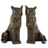 Art Deco bronzen boekensteunen katten