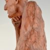 Art Deco terra cotta sculpture bust of a man