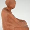 Art Deco terracotta sculptuur Chinese man