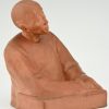 Art Deco terra cotta sculpture Chinese man  