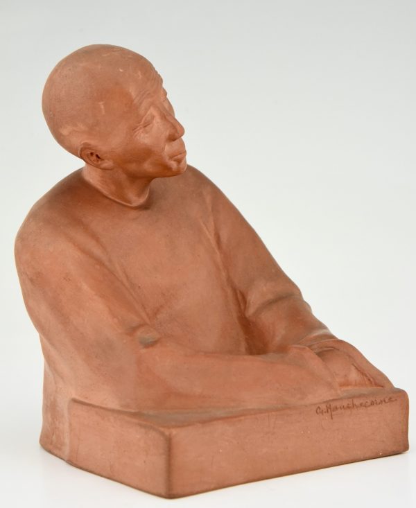 Art Deco terra cotta sculpture Chinese man  