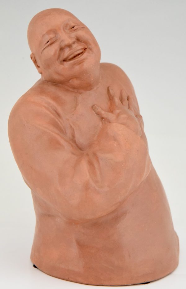 Art Deco terracotta sculptuur Chinese man