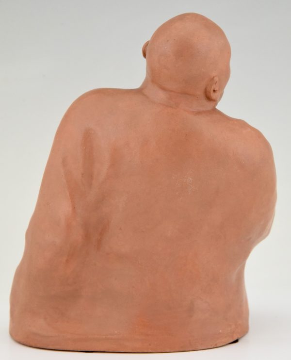 Art Deco terracotta sculptuur Chinese man