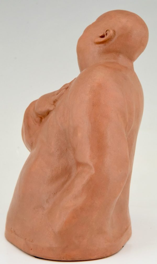 Art Deco terracotta sculptuur Chinese man